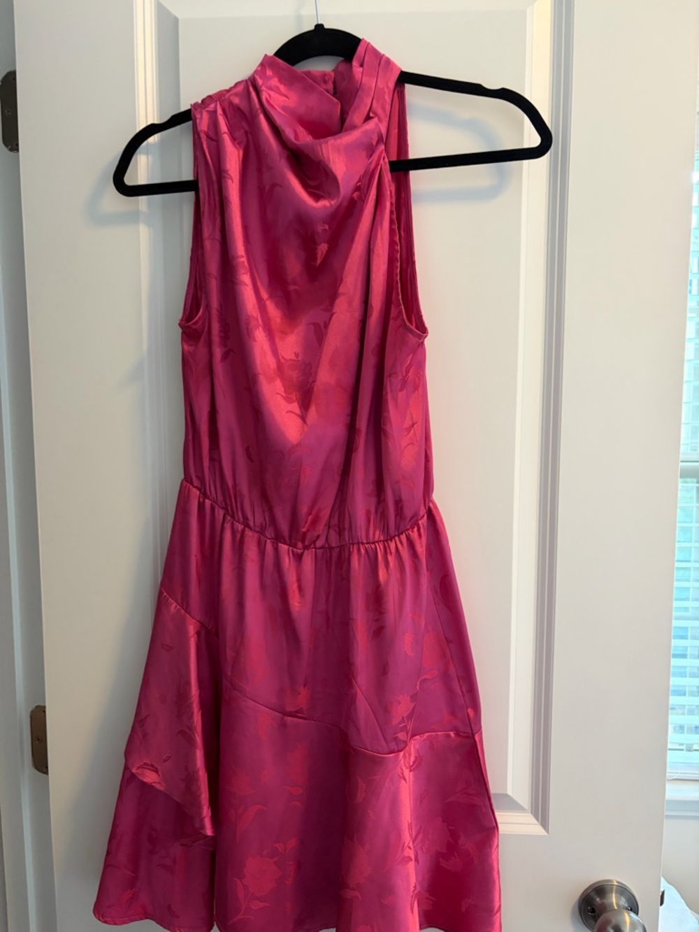 Hello Molly Pink Satin Floral Party Dress